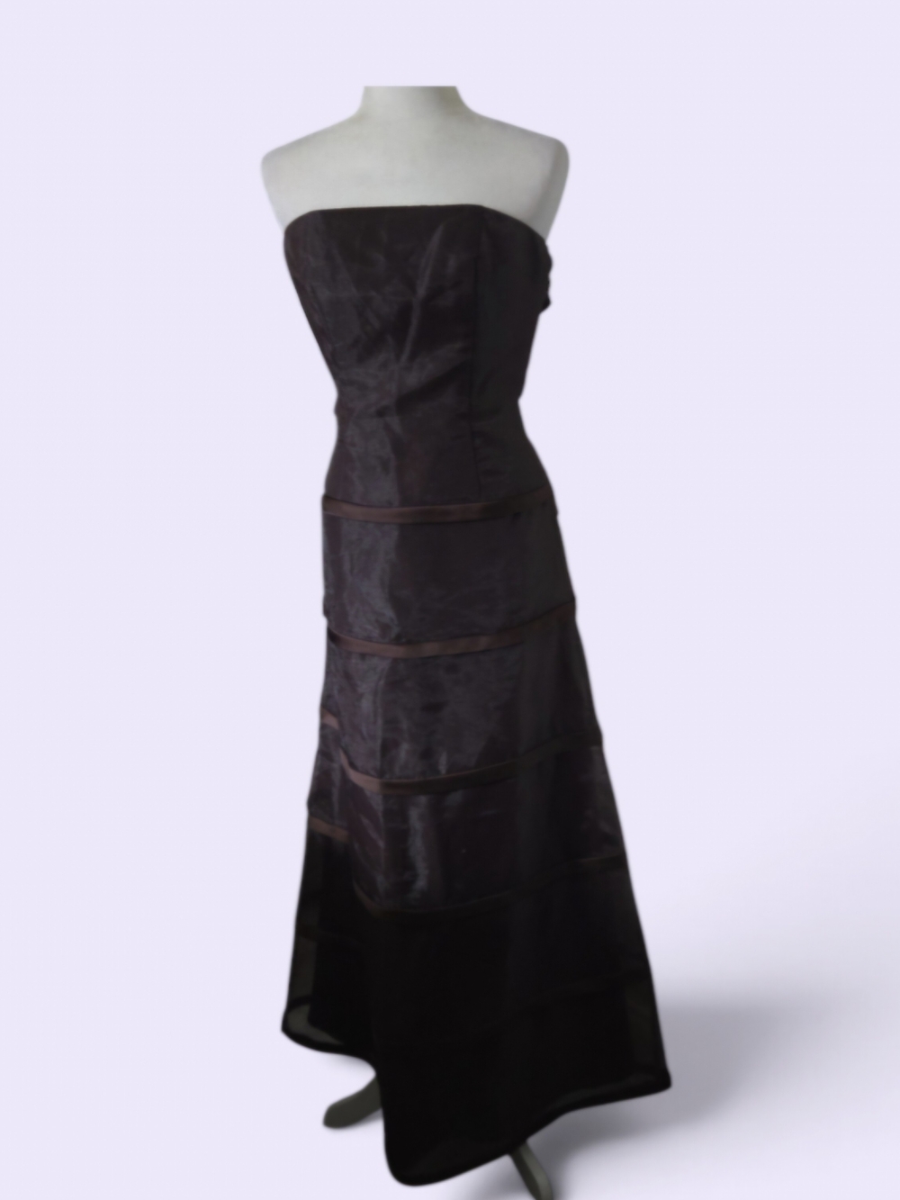 Strapless Evening Gown in Brown